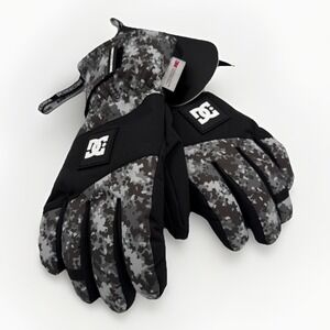 DC Shoes Black - Gray/White Camo- Insulated Winter Snow Gloves Mens Sz L/XL NWT